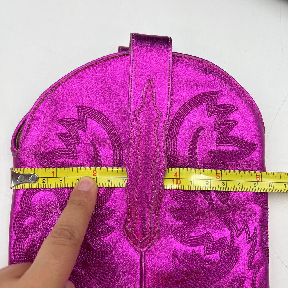 Jeffery Campbell Dagget Western Boot In Fuchsia Metallic Leather - Picture 14 of 14